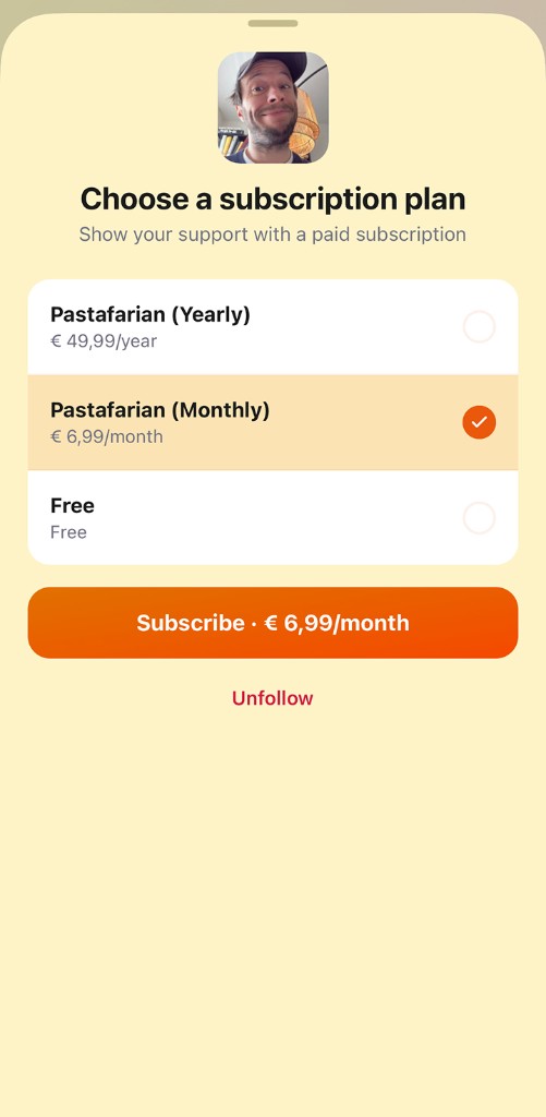 Choose a chef subscription plan